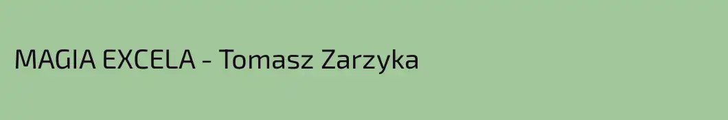 MAGIA EXCELA - Tomasz Zarzyka